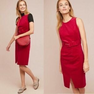 Anthropologie Adria Moss Fuchsia Corduroy Dress Women’s  8